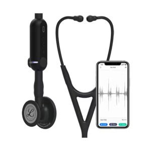 3M Littmann CORE Digital Stethoscope, Black Chestpiece, Tube, Stem and Headset, 27 inch 8480 (Black)