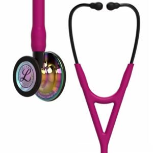 3M Littmann Cardiology IV Diagnostic Stethoscope, High Polish Rainbow-Finish Chestpiece, Raspberry Tube, Smoke Stem and Smoke Headset, 27 inch, 6241 (Raspberry)