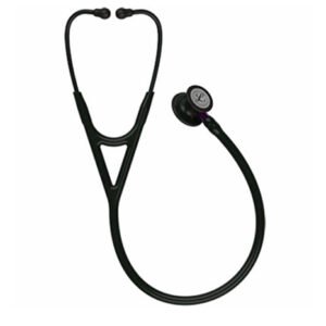 3M Littmann Cardiology IV  Stethoscope, Black Finish Chestpiece, Black Tube, Violet Stem and Black Headset, 6203 (Black)