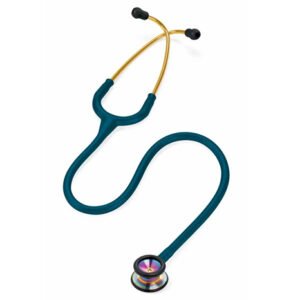 3M Littmann Classic II Pediatric Stethoscope, Rainbow-finish Chestpiece, Caribbean Blue Tube, 28 in, 2153 (Caribbean Blue)