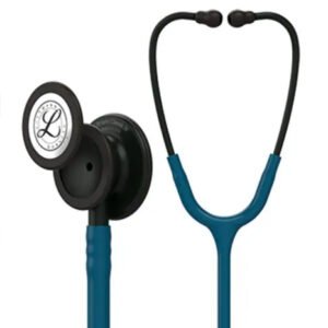 3M Littmann Classic III Monitoring Stethoscope, Black-Finish Chestpiece, stem and headset, Caribbean Blue Tube, 27 inch, 5869 (Caribbean Blue)