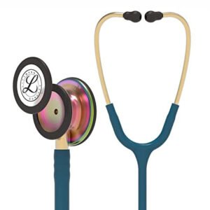 3M Littmann Classic III Monitoring Stethoscope, Rainbow-Finish, Caribbean Blue Tube, 27 in, 5807 (Caribbean Blue)