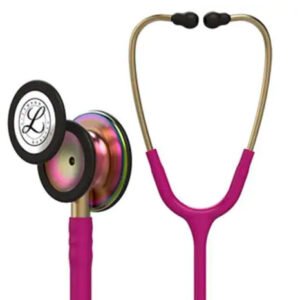 3M Littmann Classic III  Monitoring Stethoscope, Rainbow-Finish, Raspberry Tube, 27 in, 5806 (Raspberry)