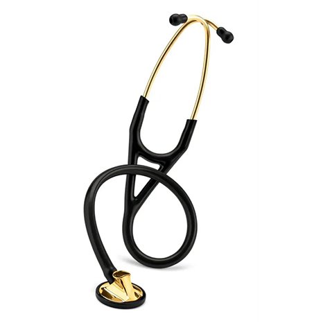 3M Littmann Master Cardiology Stethoscope, Brass-Finish Chestpiece, Black Tube, 27 inch, 2175 (Black) - Image 4