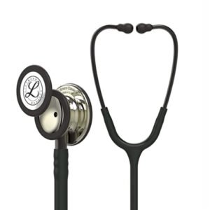 3M Littmann Classic III Stethoscope Champagne Finish Chestpiece And Black Tube 5861 (Black)