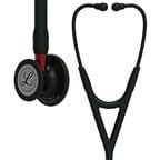 3M™ Littmann® Cardiology IV™ Stethoscope, Black Finish Chestpiece, Black Tube, Red Stem and Black Headset, 6200 (Black)