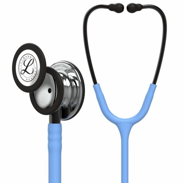 3M™ Littmann® Classic III™ Monitoring Stethoscope, Mirror Chestpiece, Ceil Blue Tube, Smoke Stem and Smoke Headset, 27 in, 5959 (Ceil Blue)