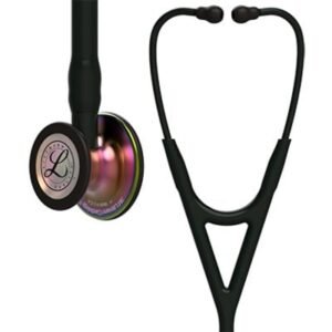3M™ Littmann® Cardiology IV™ Diagnostic Stethoscope, Rainbow-Finish Chestpiece, Black Tube, Stem, 6165 (Black Tube)