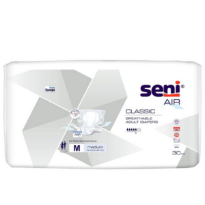 SENI Air Classic Breathable Adult Diapers – Medium, 30 Piece 75 cm x 110 cm (30″-43″)
