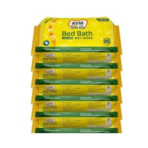 AVM Super Dry Wet Bath Wipes-10pcs/pack(pack of 6)-32*32CM | Safe & Hygienic Bed Bath Wipes | Body cleansing wipes
