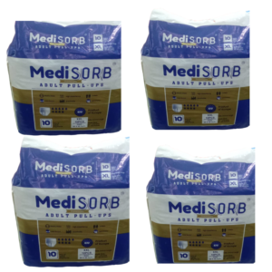 MEDISORB PREMIUM ADULT PULL-UPS XXL (40 PCS) PACK OF 4 ( WAIST SIZE : 60X 80 INCH)