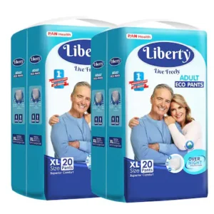 Liberty Eco Adult Unisex XL Diaper Pants 20 pcs for Waist Size 96-165 cm (Pack of 2)