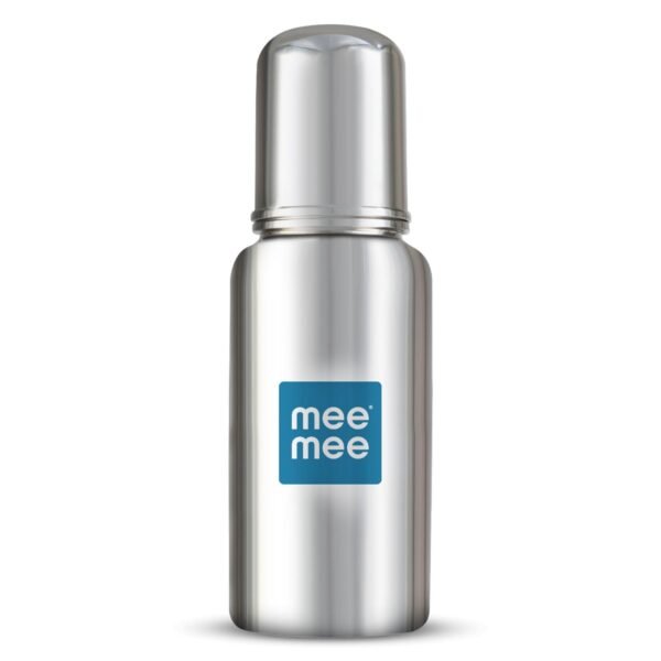Mee Mee Baby Steel Feeding Bottle 240ml | Baby Milk Bottle with Advanced Anti Colic Valve, BPA Free, Soft Silicone Teat, Wide Neck for Babies/Infants/Newborns of 0-2 Years